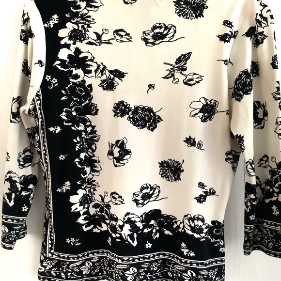 Style & Co Petite M black and white beaded top - Picture 2 of 3